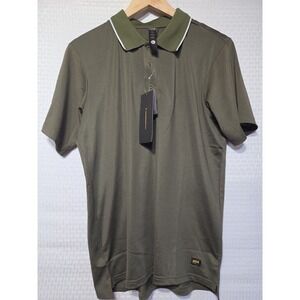 MIER Men's‎ Performance Polo Shirt Olive Green Size M Moisture Wicking NWT